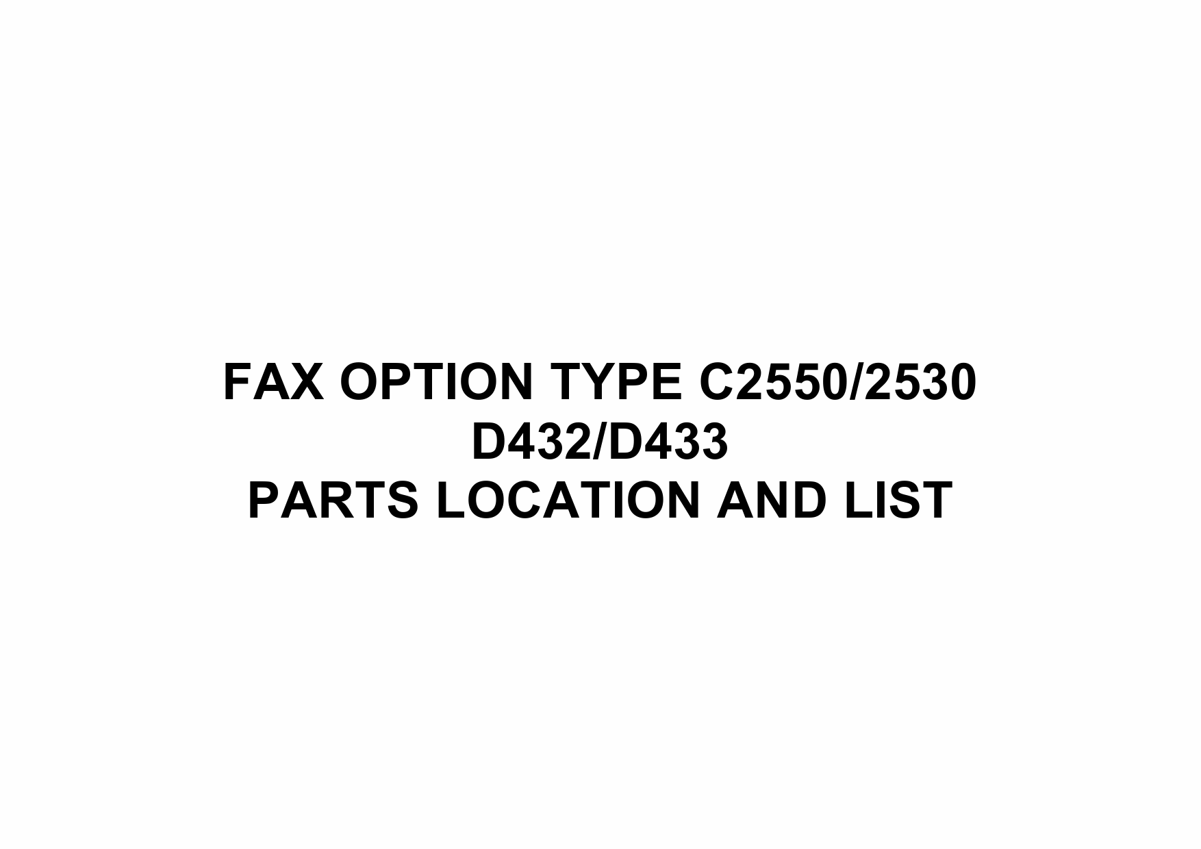 RICOH Options D432 D433 FAX-OPTION-TYPE-C2550-C2530 Parts Catalog PDF download-1